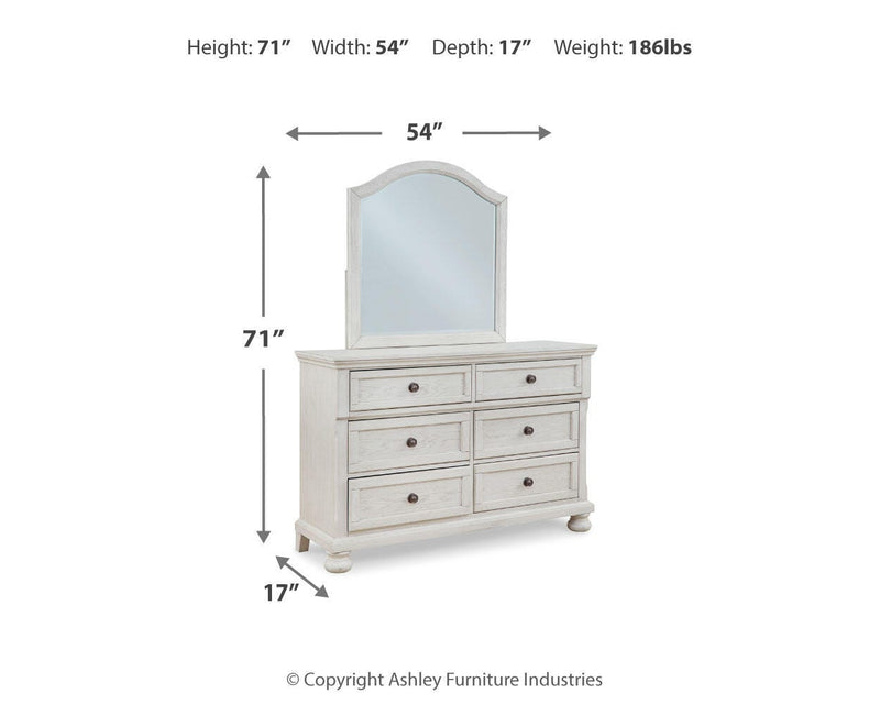 Robbinsdale Full Sleigh Storage Bed, Dresser and Mirror - B742B15