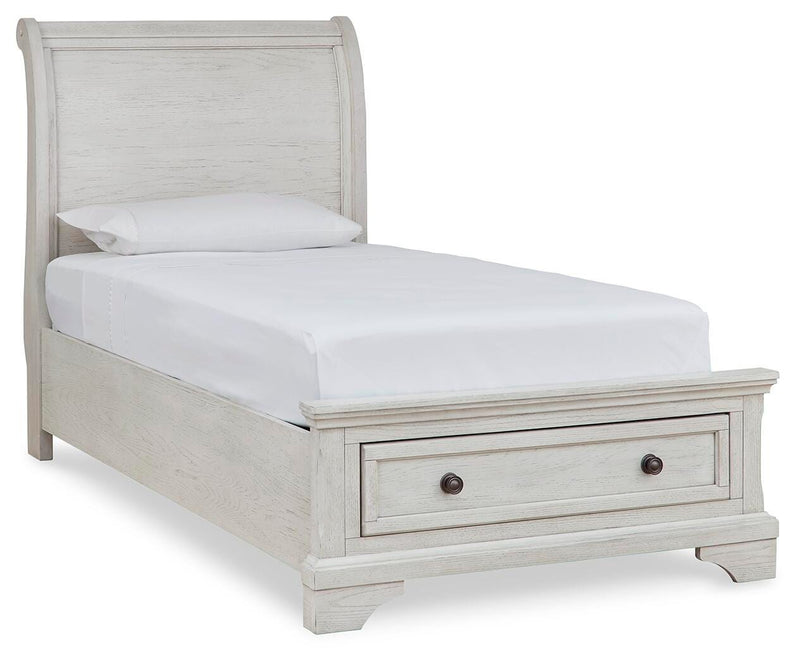 Robbinsdale Twin Sleigh Storage Bed, Dresser and Nightstand - B742B47