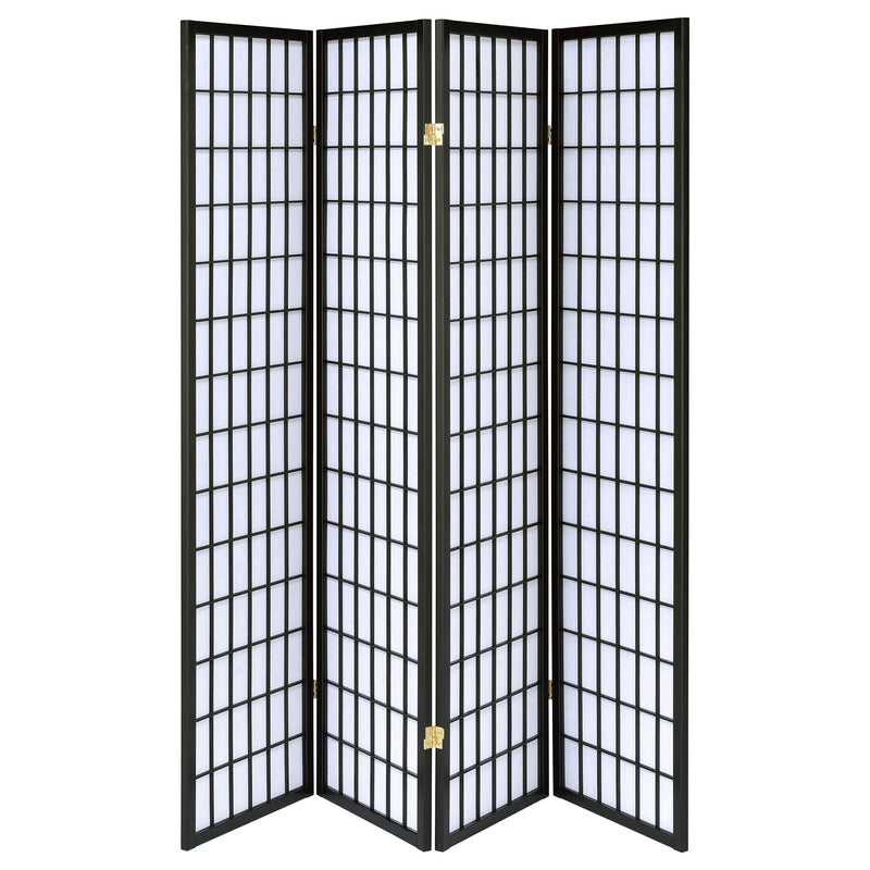 Roberto 4-Panel Room Divider Folding Shoji Screen Black - 4624