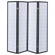 Roberto 4-Panel Room Divider Folding Shoji Screen Black - 4624