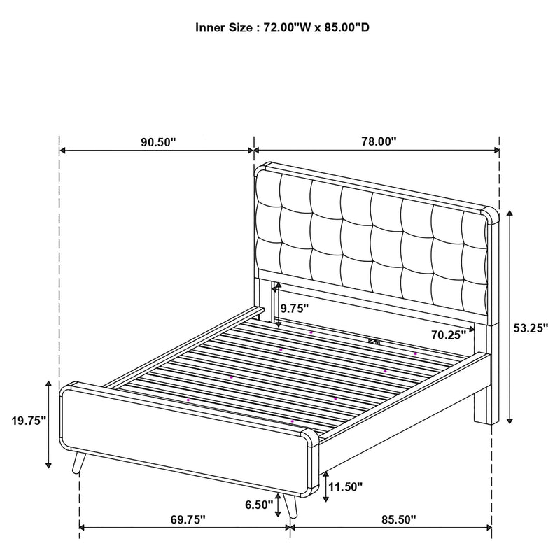 Robyn 4-piece California King Bedroom Set Light Ash - 225091KW-S4