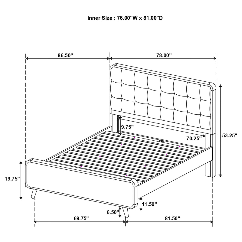 Robyn 4-piece Eastern King Bedroom Set Dark Walnut - 205131KE-S4