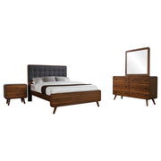 Robyn 4-piece Eastern King Bedroom Set Dark Walnut - 205131KE-S4