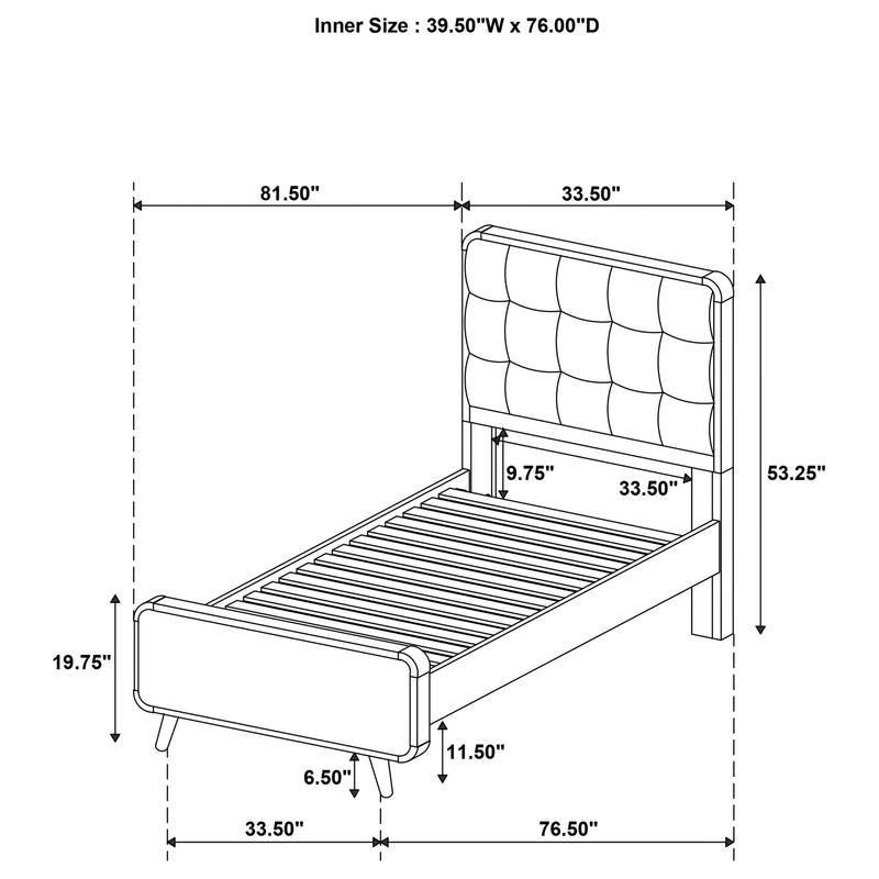 Robyn 4-piece Twin Bedroom Set Light Ash - 225091T-S4