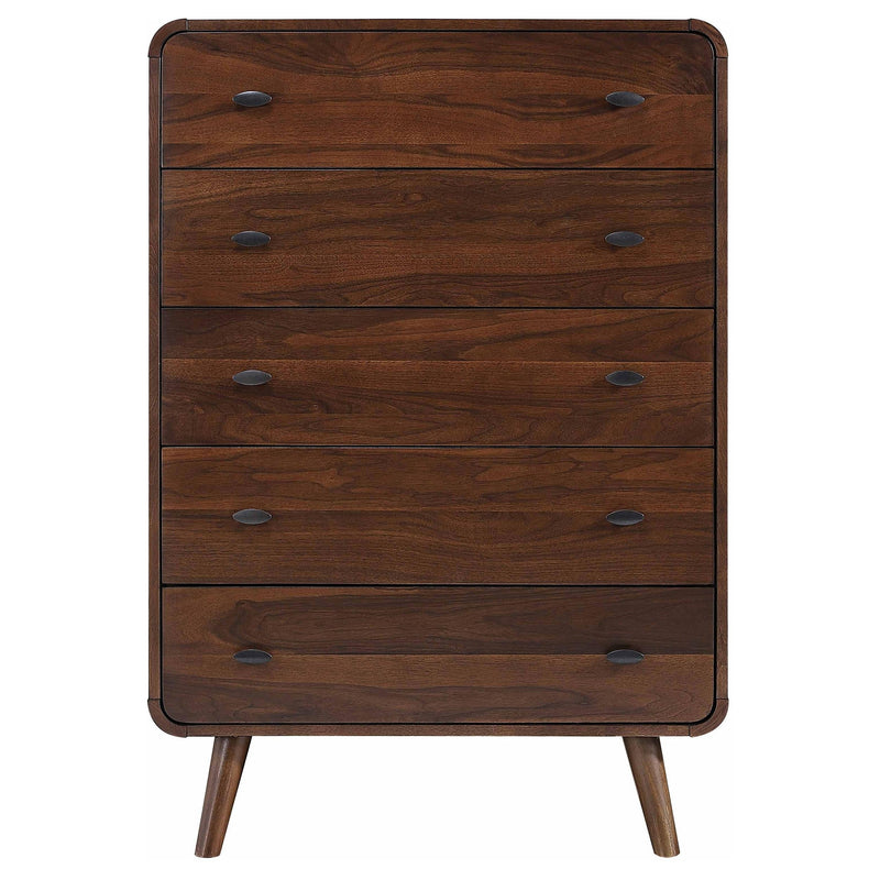 Robyn 5-drawer Bedroom Chest of Drawers Dark Walnut - 205135