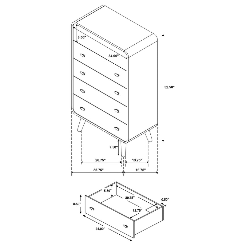 Robyn 5-piece California King Bedroom Set Light Ash - 225091KW-S5
