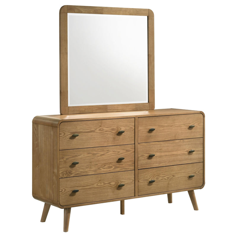 Robyn 6-drawer Bedroom Dresser and Mirror Light Ash - 225093M