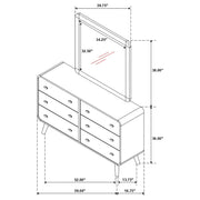Robyn 6-drawer Bedroom Dresser and Mirror Light Ash - 225093M
