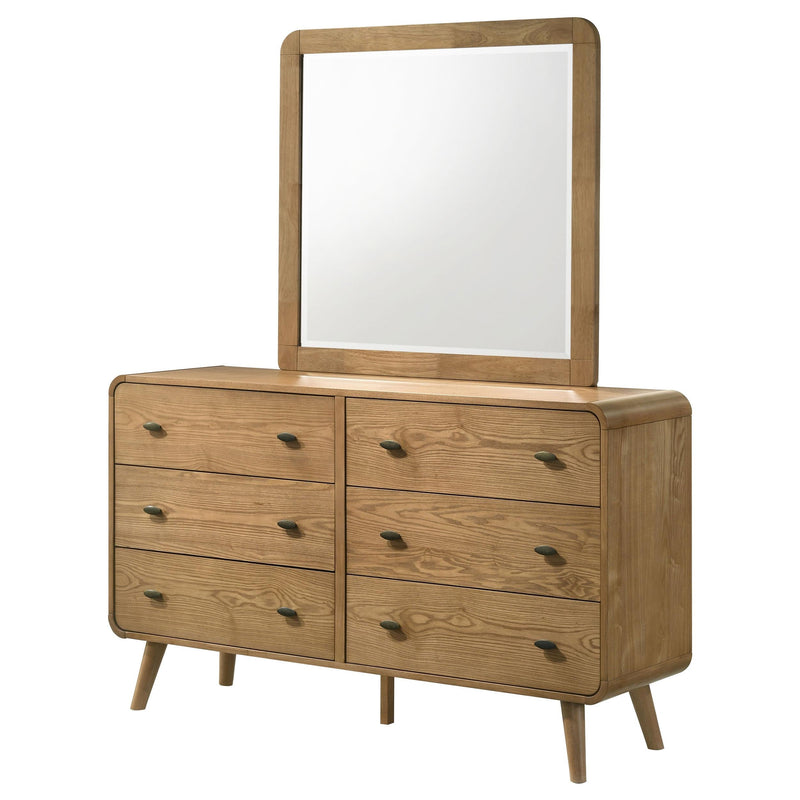 Robyn 6-drawer Bedroom Dresser and Mirror Light Ash - 225093M