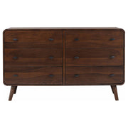 Robyn 6-drawer Bedroom Dresser Dark Walnut - 205133