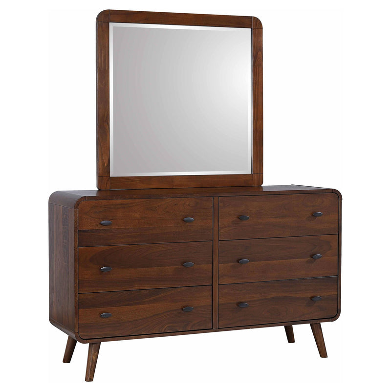 Robyn 6-drawer Dresser with Mirror Dark Walnut - 205133M
