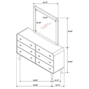Robyn 6-drawer Dresser with Mirror Dark Walnut - 205133M