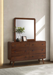 Robyn 6-drawer Dresser with Mirror Dark Walnut - 205133M