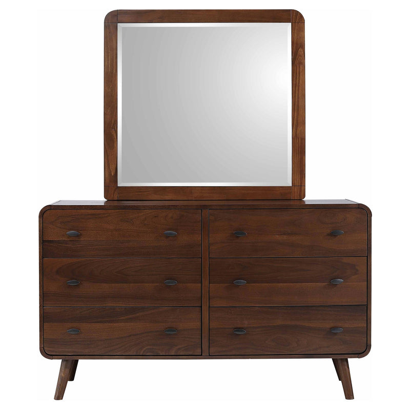Robyn 6-drawer Dresser with Mirror Dark Walnut - 205133M