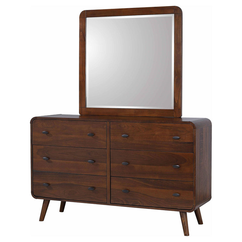 Robyn 6-drawer Dresser with Mirror Dark Walnut - 205133M