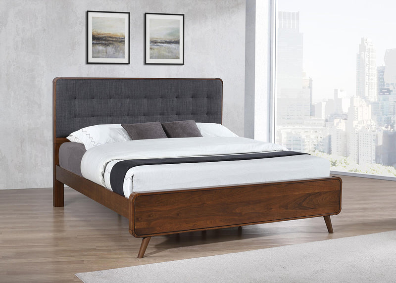 Robyn Wood Eastern King Platform Bed Dark Walnut - 205131KE