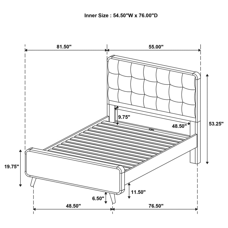 Robyn Wood Full Platform Bed Dark Walnut - 205131F