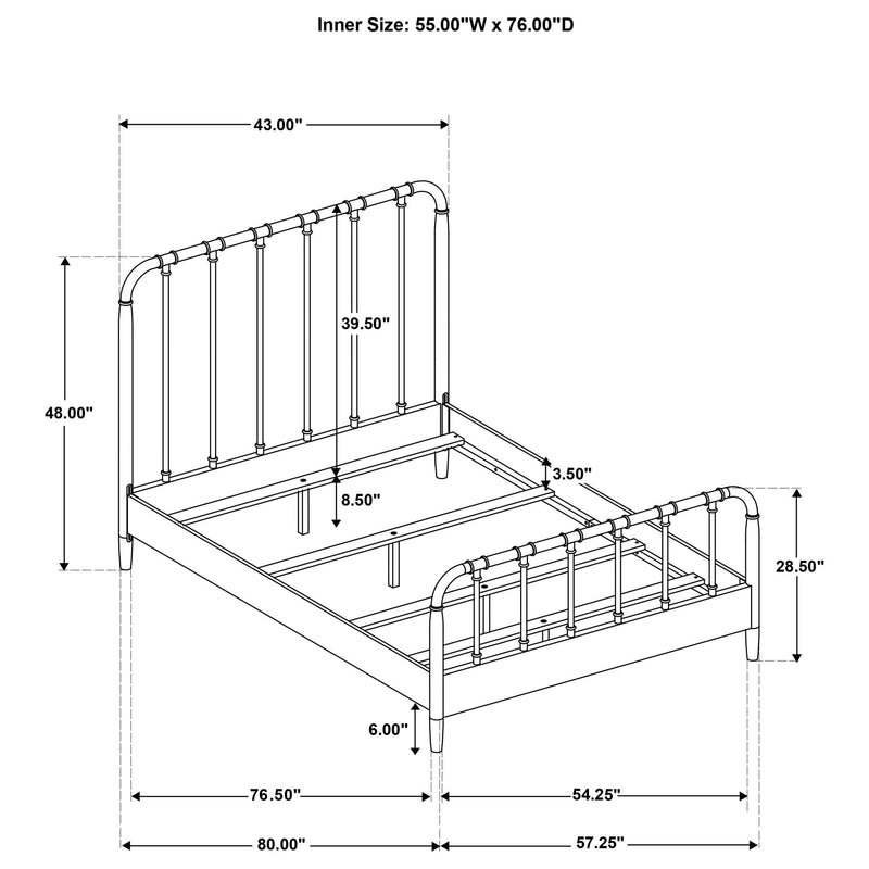 Rocco All Wood Water Pipe Open Frame Full Bed Dark Bronze - 310035F