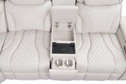 Rock Star - Gray Power Recliner Sectional with Power Headrest, Storage Console, Bluetooth Speaker, Subwoofer, Wireless Charger, Pull Out Cup Holder, Storage Armrest, Tube LED Light, Zero Gravity, USB Charger - S396-Sectional