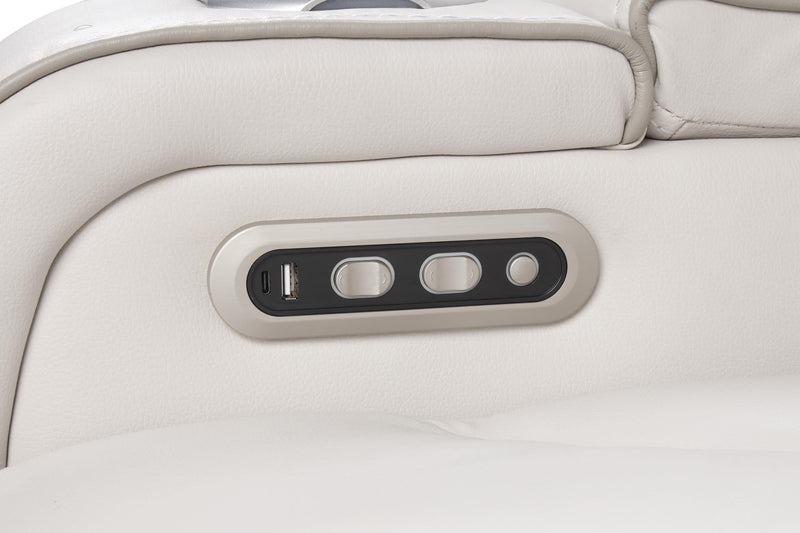 Rock Star - Gray Power Reclining with Power Headrest, Drop Down Table, Wireless Charger, Storage Console, Bluetooth Speaker, Subwoofer, Storage Armrest, LED Light, Cup Holder, USB Charger, Zero Gravity - L653-SL