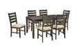 Rokane Brown Dining Table and Chairs (Set of 7) - Gate FurnitureDining Room Set