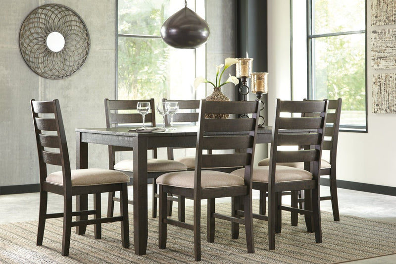 Rokane Brown Dining Table and Chairs (Set of 7) - Lara FurnitureDining Room Set