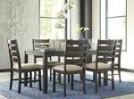 Rokane Brown Dining Table and Chairs (Set of 7) - Lara FurnitureDining Room Set