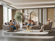 Rolex 3-pieces (Sofa & Loveseat & Chair) Livingroom Set in Brown - 200-ST-ROL-VELVET260-321