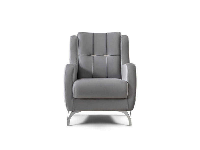Rolex Chair in Grey - 200-ST-ROL-VELVET405-B