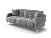 Rolex Convertible Loveseat in Grey - 200-ST-ROL-VELVET405-2