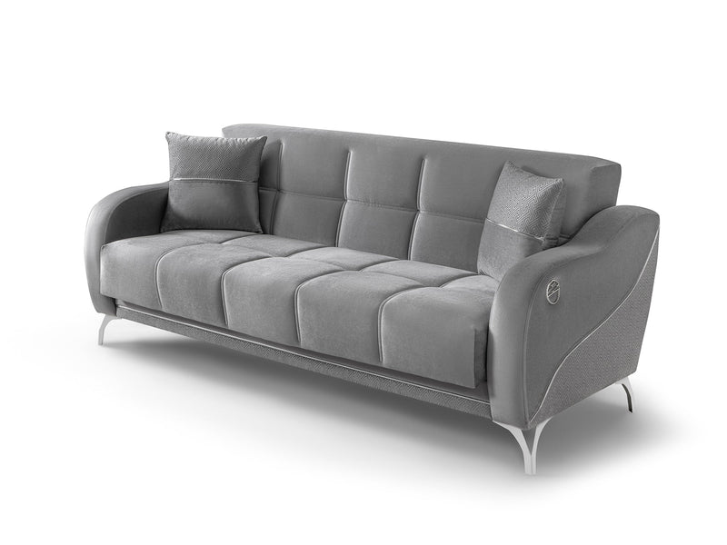Rolex Convertible Loveseat in Grey - 200-ST-ROL-VELVET405-2