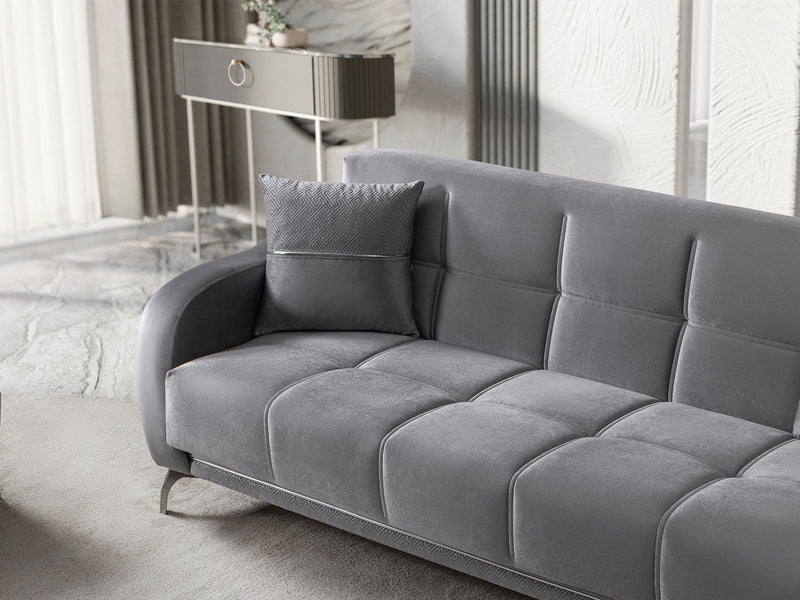 Rolex Convertible Loveseat in Grey - 200-ST-ROL-VELVET405-2