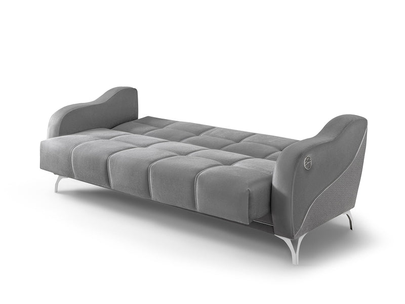Rolex Convertible Sofa in Grey - 200-ST-ROL-VELVET405-3