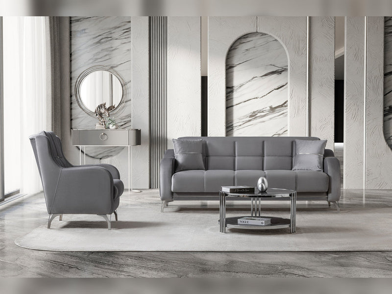 Rolex Convertible Sofa in Grey - 200-ST-ROL-VELVET405-3