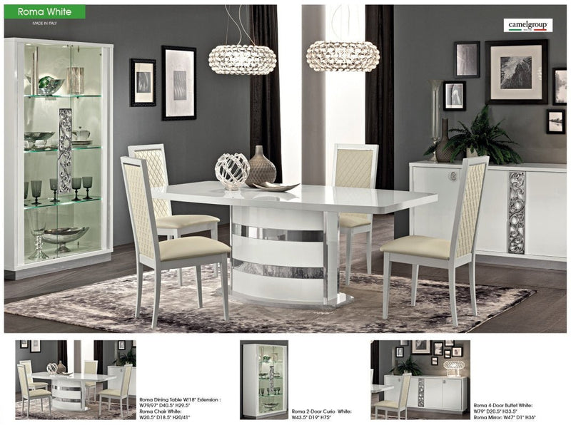 Roma Dining Table White, Italy - Lara FurnitureDining Table