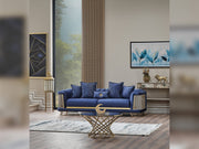 Romans 3-pieces (Sofa & 2 Chair) Livingroom Set Navy Blue in Blue - 101-ROM-LV431-311