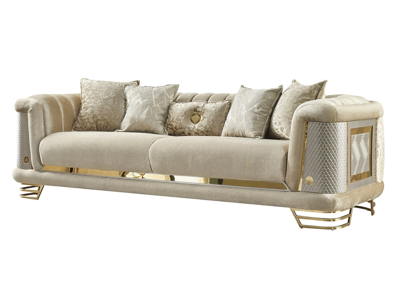 Romans 3-pieces (Sofa & Loveseat & Chair) Livingroom Set Beige in Beige - 101-ROM-NSIE30-321