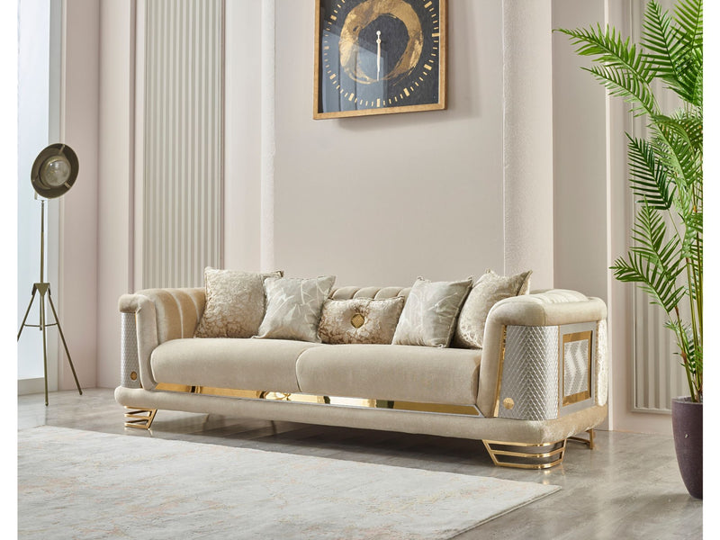 Romans 3-pieces (Sofa & Loveseat & Chair) Livingroom Set Beige in Beige - 101-ROM-NSIE30-321