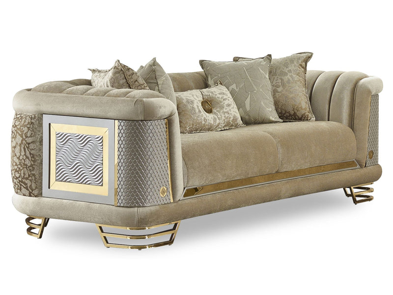Romans 3-pieces (Sofa & Loveseat & Chair) Livingroom Set Beige in Beige - 101-ROM-NSIE30-321