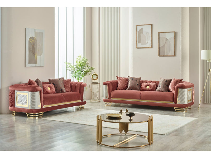 Romans 3-pieces (Sofa & Loveseat & Chair) Livingroom Set Brick in Brick - 101-ROM-SIE210-321