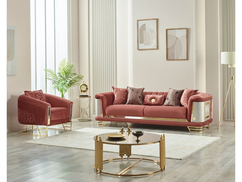 Romans 3-pieces (Sofa & Loveseat & Chair) Livingroom Set Brick in Brick - 101-ROM-SIE210-321