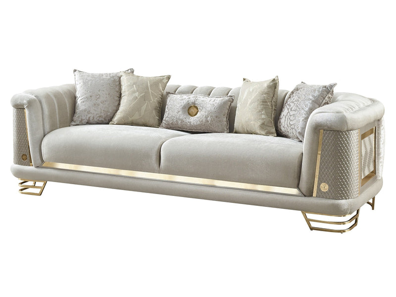 Romans 3-pieces (Sofa & Loveseat & Chair) Livingroom Set Cream in Cream - 101-ROM-NSIE20-321