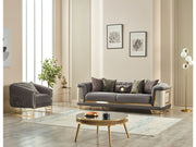 Romans 3-pieces (Sofa & Loveseat & Chair) Livingroom Set Grey in Grey - 101-ROM-NSIE680-321