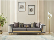 Romans 3-pieces (Sofa & Loveseat & Chair) Livingroom Set Grey in Grey - 101-ROM-NSIE680-321