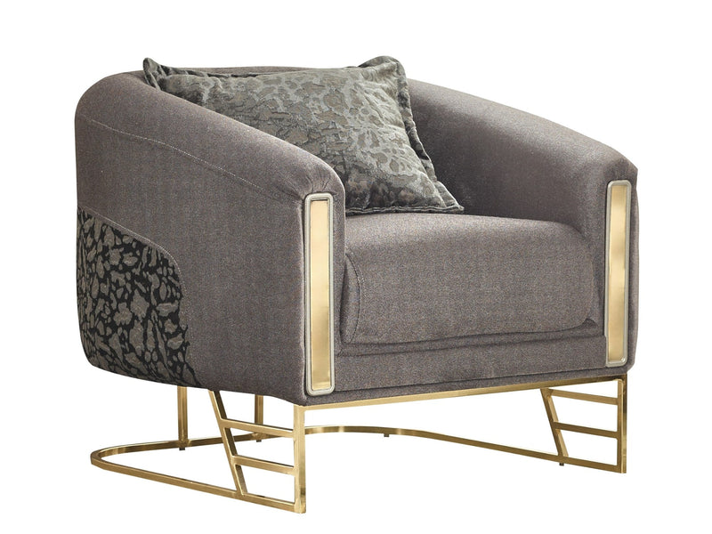 Romans 3-pieces (Sofa & Loveseat & Chair) Livingroom Set Grey in Grey - 101-ROM-NSIE680-321