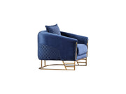 Romans 4-pieces (2 Sofa & 2 Chair) Livingroom Set Navy Blue in Blue - 101-ROM-LV431-3311