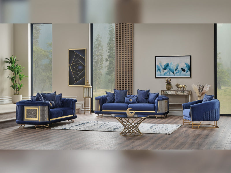 Romans Chair Navy Blue in Blue - 101-ROM-LV431-B