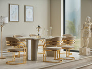 Romans Dining Chair Beige in Beige - 115-ROM-NSIE30-DC