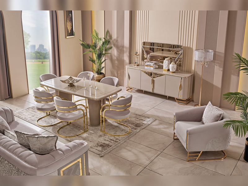 Romans Dining Chair Cream in Cream - 115-ROM-NSIE20-DC