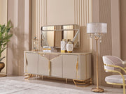 Romans Diningroom (Consol With Mirror & Dining Table & 6 Dining Chair) - 115-ROM-SET